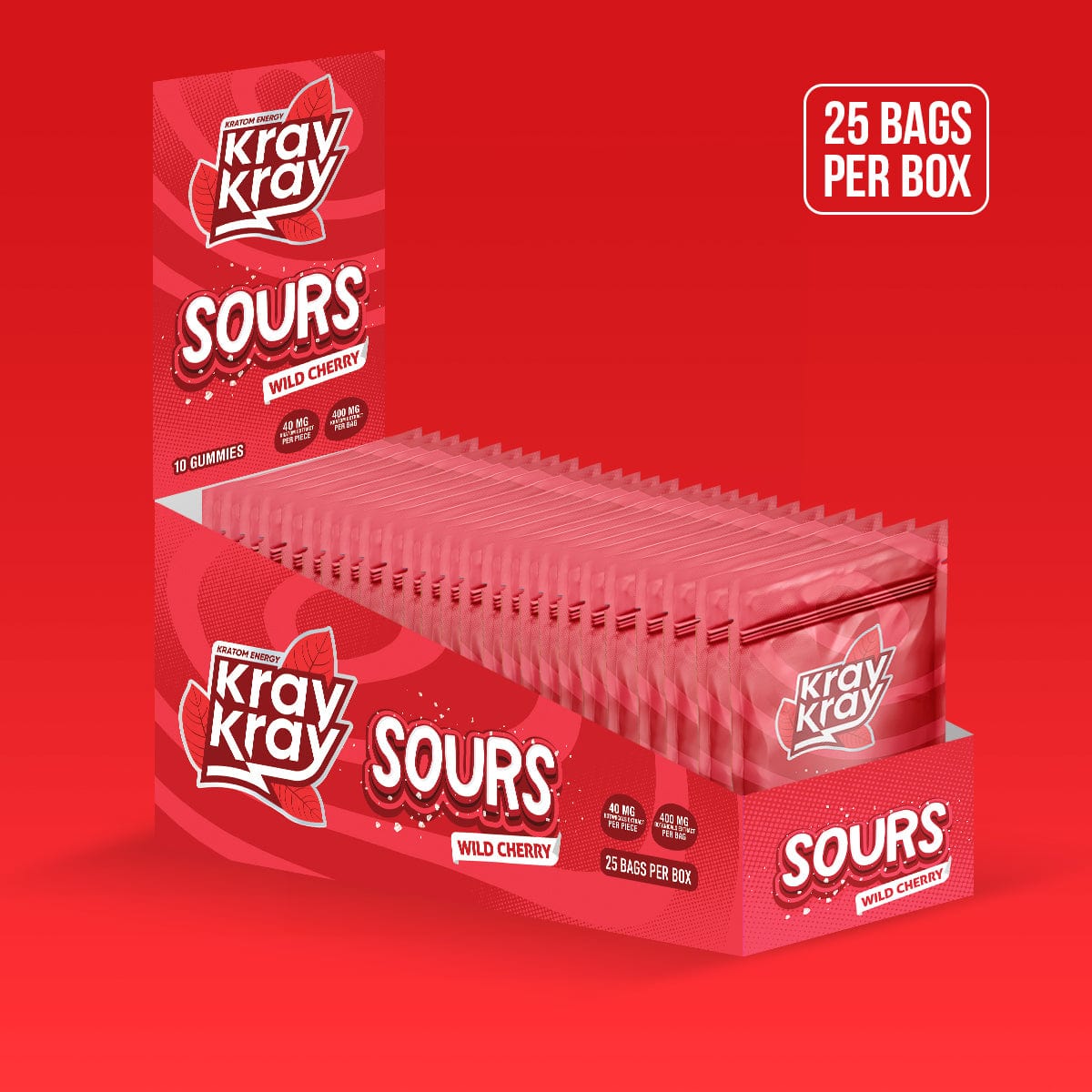 Kray Kray Sours Wild Cherry - Box of 25 Packs